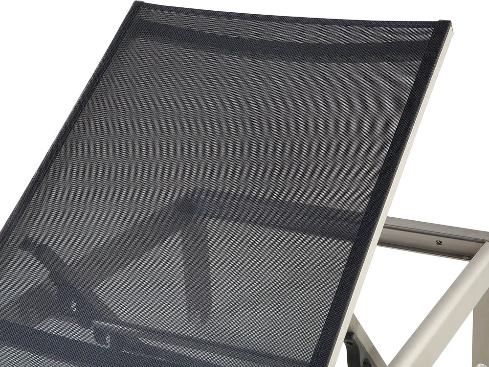 Garden Sun Lounger Black Fossato