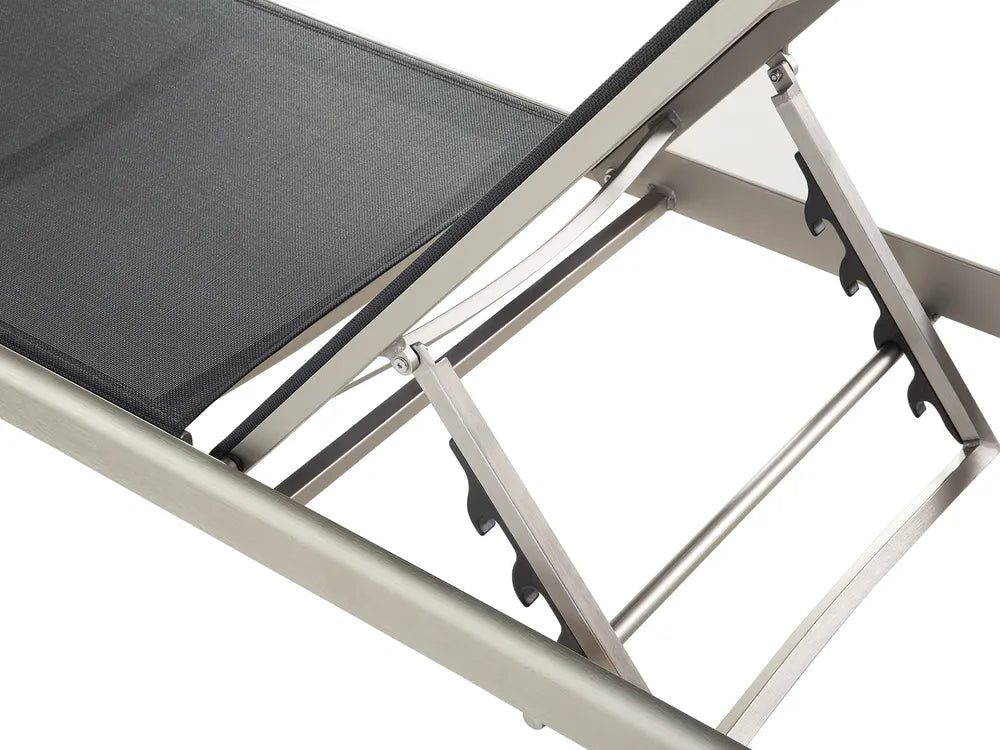 Garden Sun Lounger Black Fossato