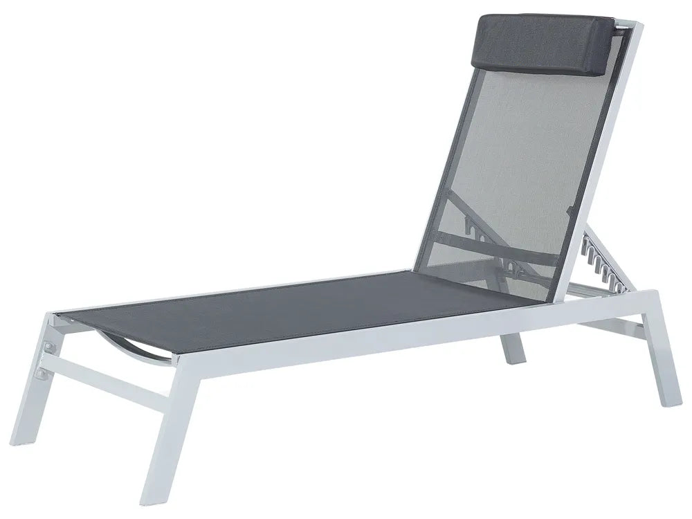 Aluminium Garden Sun Lounger Black Catania II