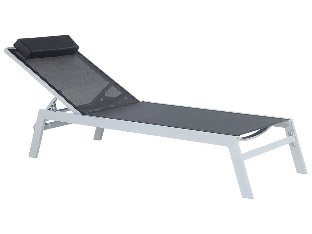Aluminium Garden Sun Lounger Black Catania II
