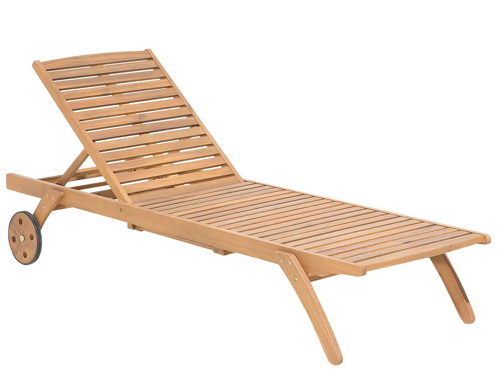 Reclining Sun Lounger Acacia Wood Cesana