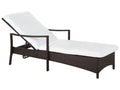 PE Rattan Reclining Sun Lounger Brown Vasto