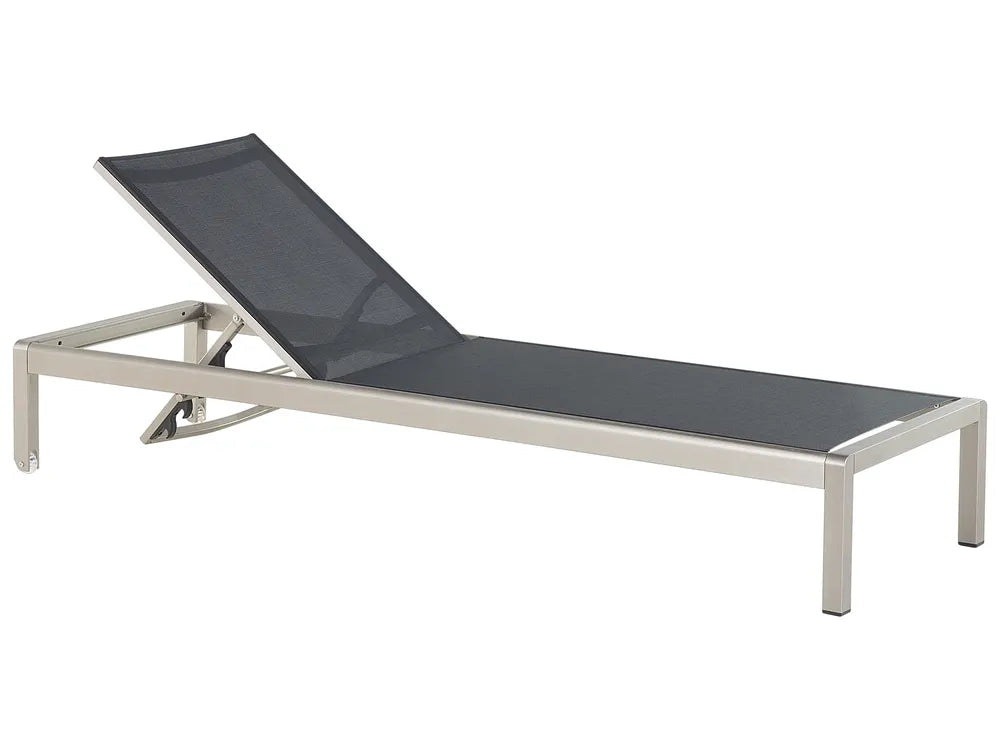 Garden Sun Lounger Black Fossato