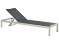 Garden Sun Lounger Black Fossato