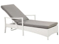 PE Rattan Reclining Sun Lounger White Vasto