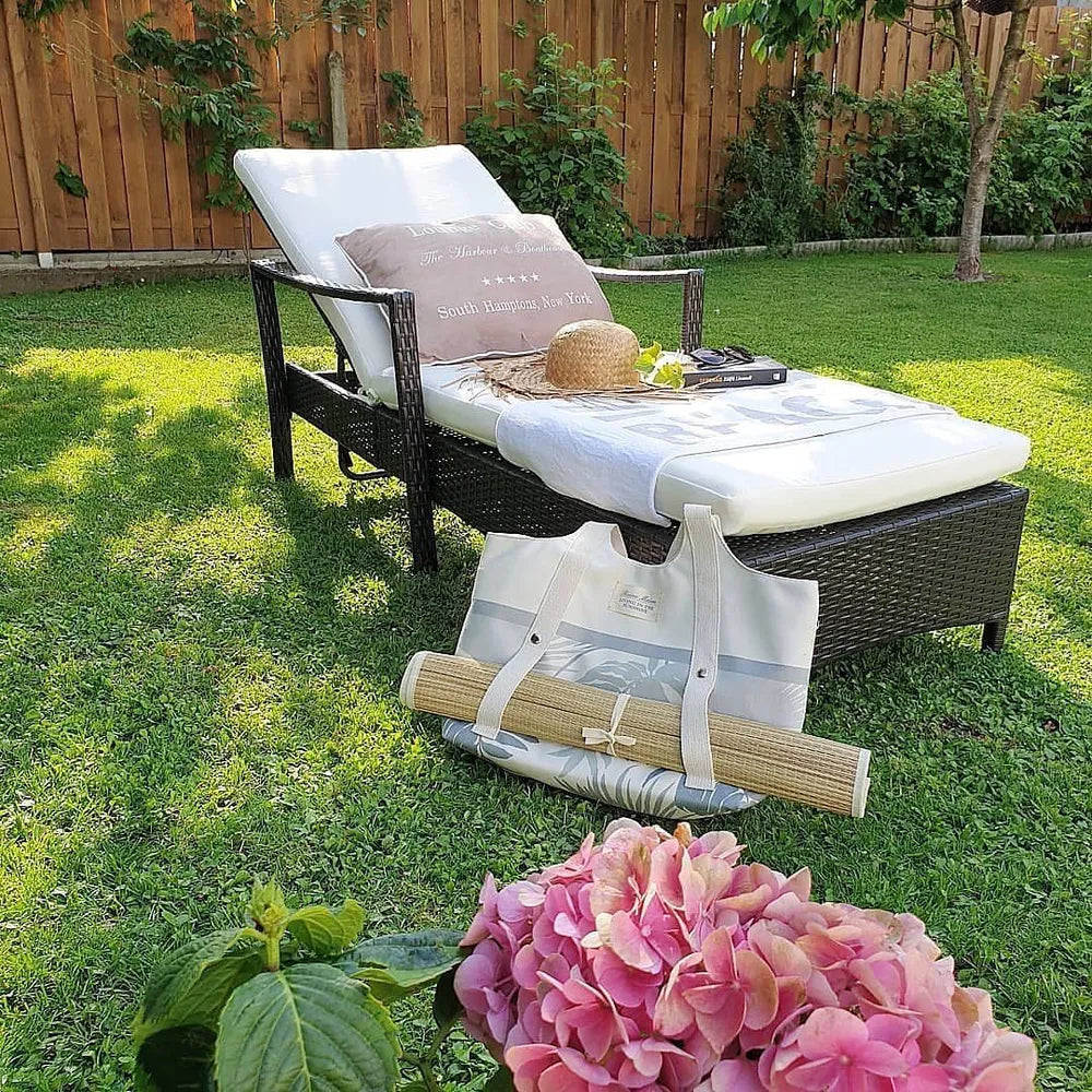 PE Rattan Reclining Sun Lounger Brown Vasto