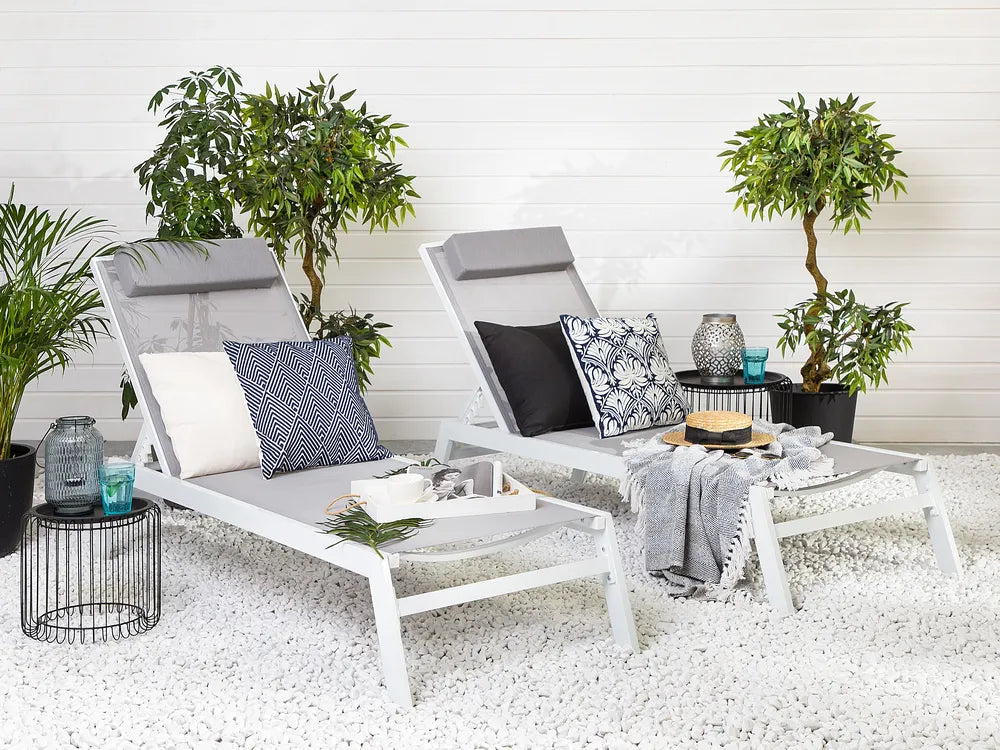 Garden Sun Lounger Grey Catania II