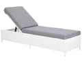 PE Rattan Reclining Sun Lounger White Turin II