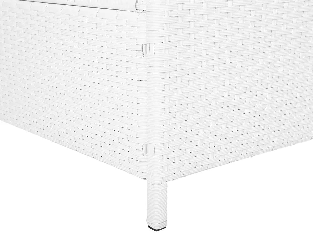 PE Rattan Reclining Sun Lounger White Turin II