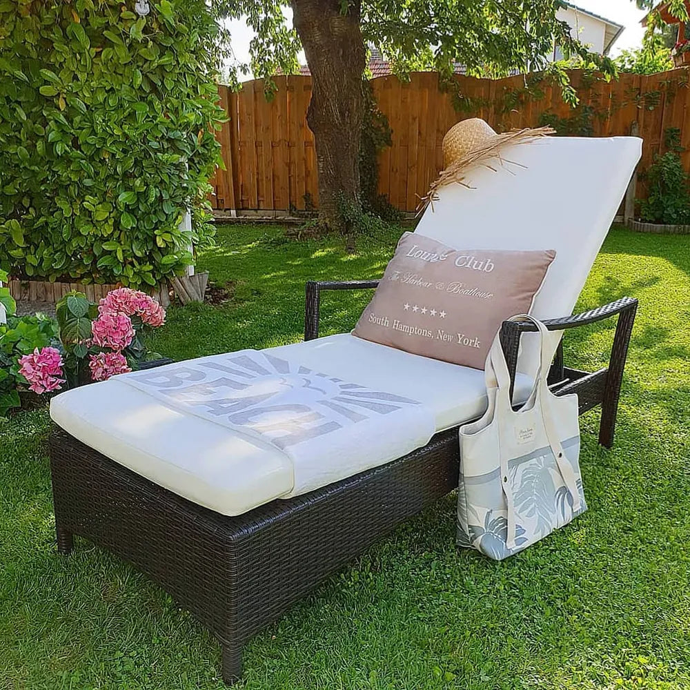 PE Rattan Reclining Sun Lounger Brown Vasto