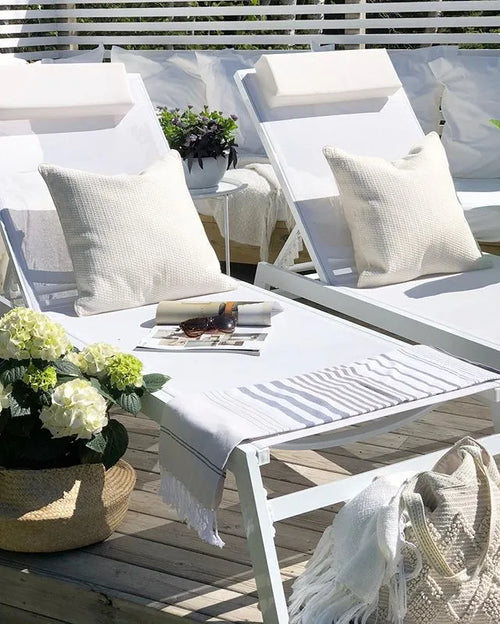 Aluminium Garden Sun Lounger White Catania II