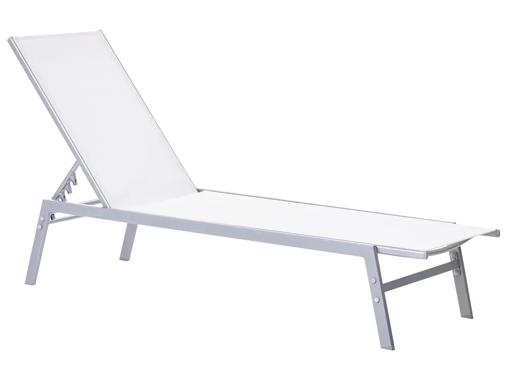 Steel Garden Sun Lounger White Noli