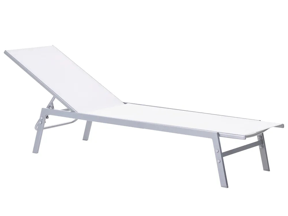 Steel Garden Sun Lounger White Noli