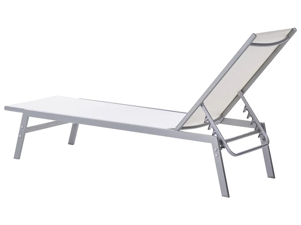 Steel Garden Sun Lounger White Noli