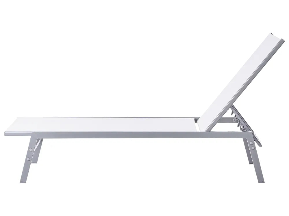 Steel Garden Sun Lounger White Noli