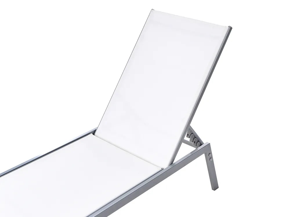Steel Garden Sun Lounger White Noli