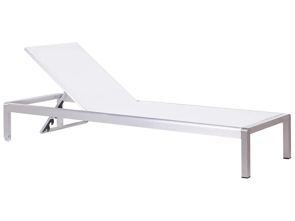 Aluminium Garden Sun Lounger White Fossato