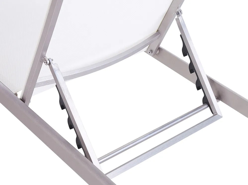 Aluminium Garden Sun Lounger White Fossato
