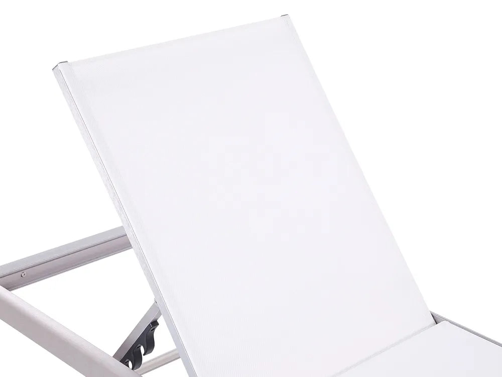 Aluminium Garden Sun Lounger White Fossato