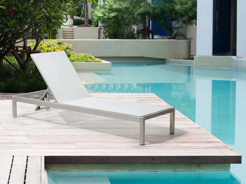 Aluminium Garden Sun Lounger White Fossato