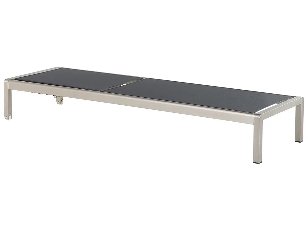 Garden Sun Lounger Black Fossato