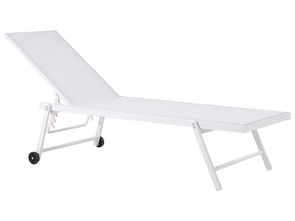 Aluminium Reclining Sun Lounger White Portofino