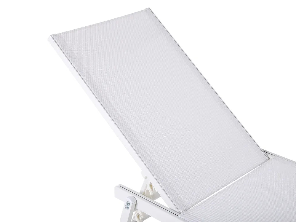 Aluminium Reclining Sun Lounger White Portofino