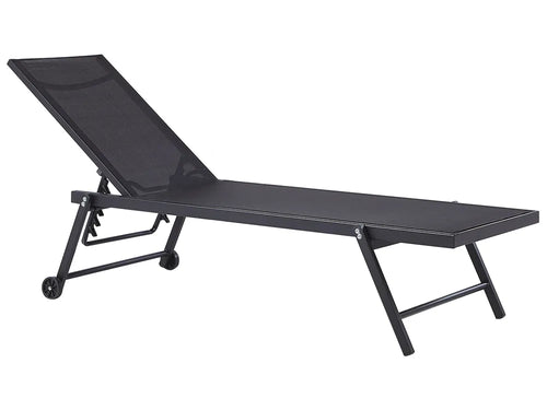 Aluminium Reclining Sun Lounger Black Portofino