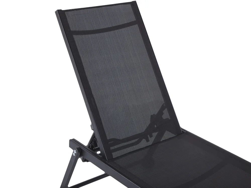 Aluminium Reclining Sun Lounger Black Portofino