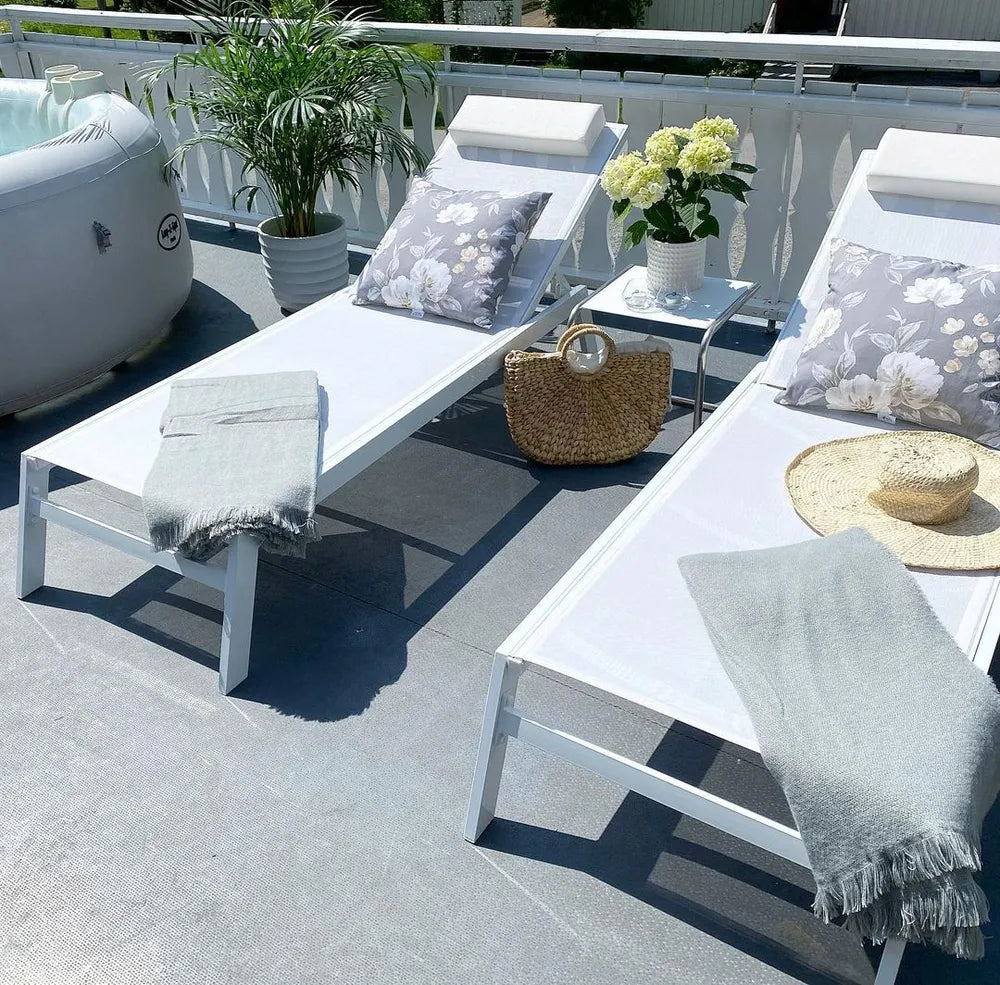 Aluminium Garden Sun Lounger White Catania II