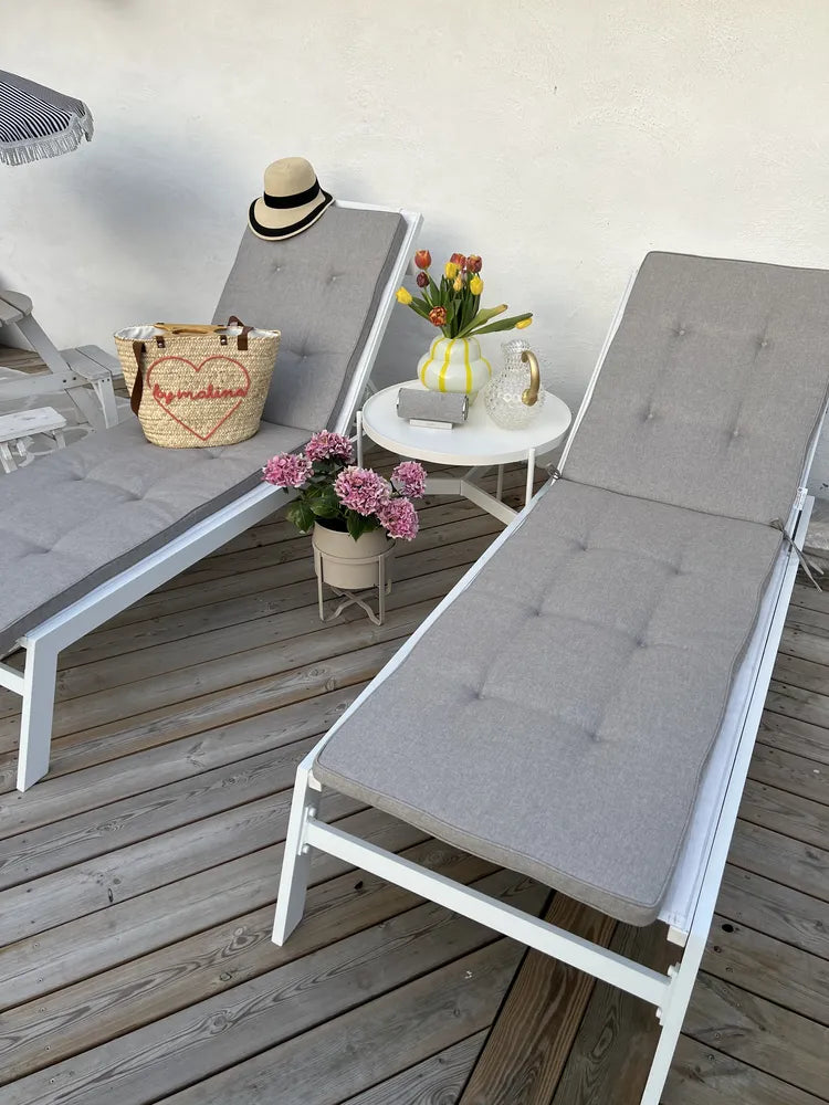 Aluminium Garden Sun Lounger White Catania II