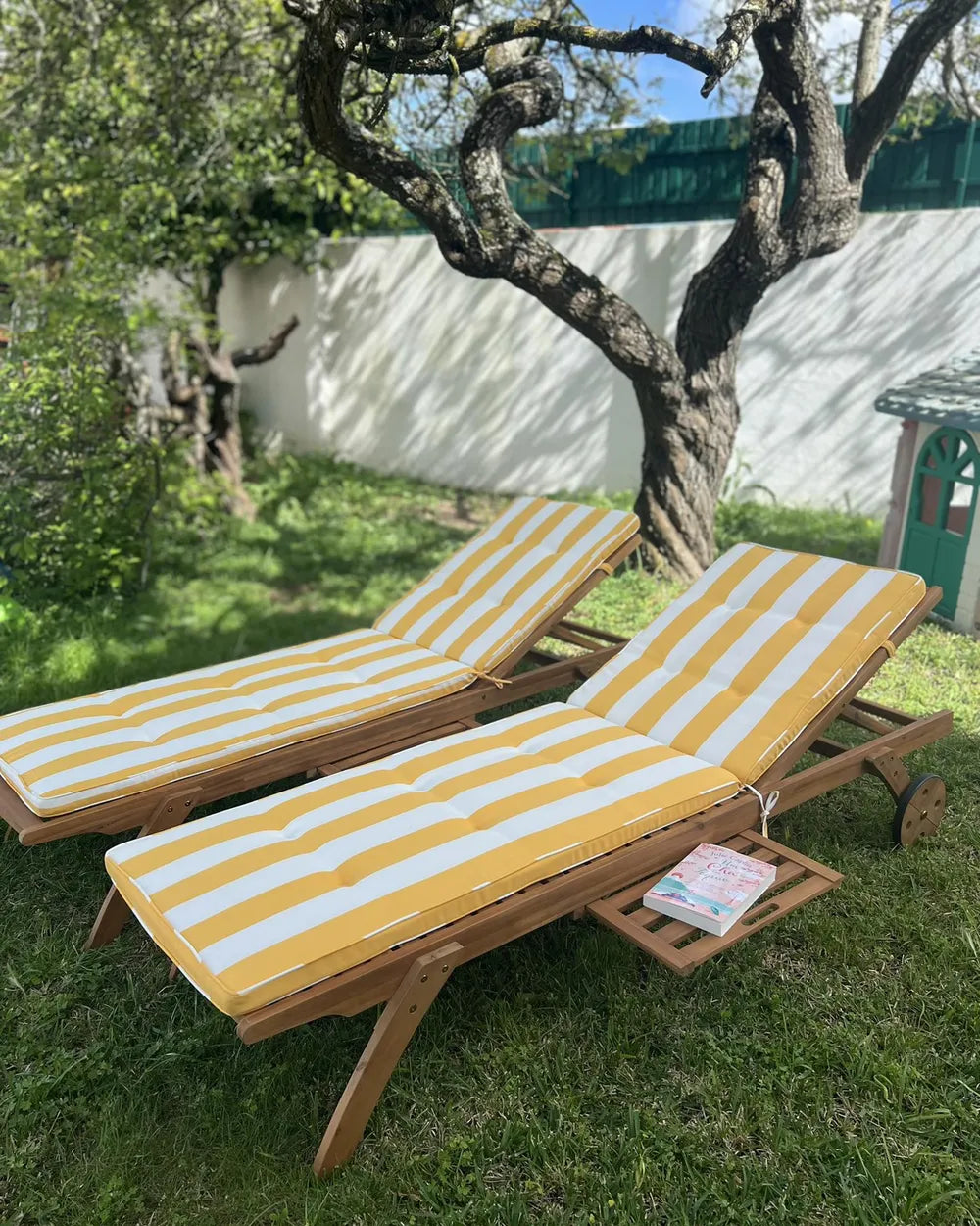 Reclining Sun Lounger Acacia Wood Cesana