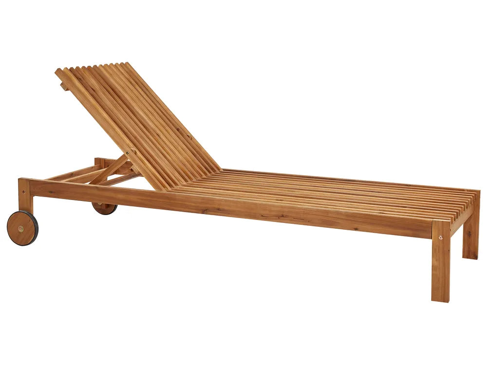 Acacia Wood Reclining Sun Lounger Light Bellano