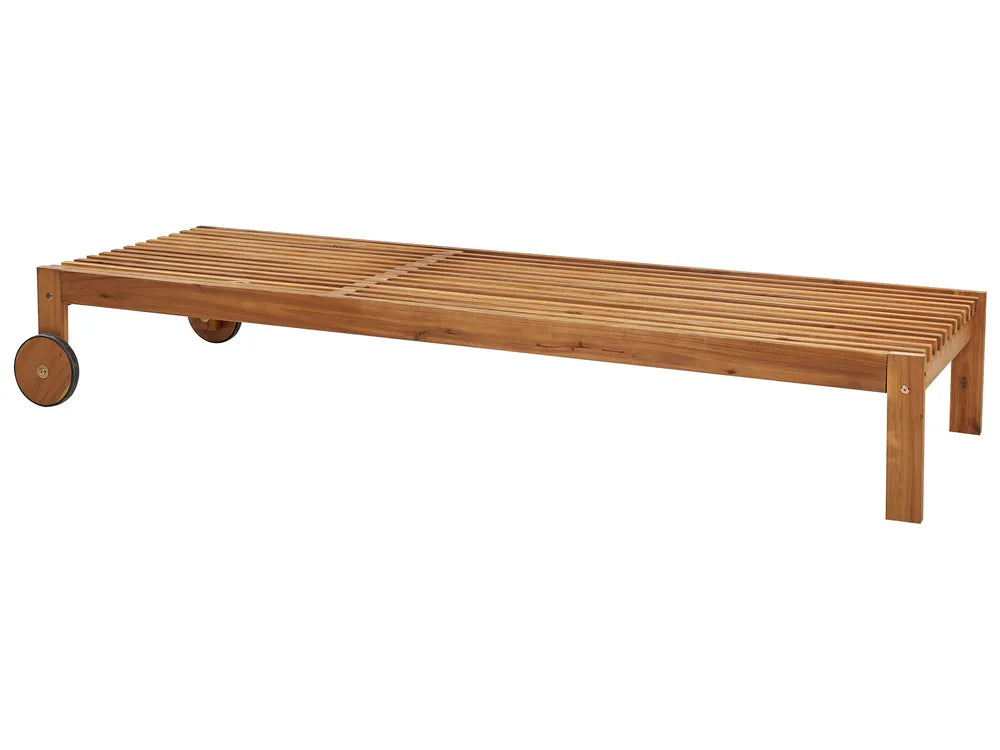 Acacia Wood Reclining Sun Lounger Light Bellano