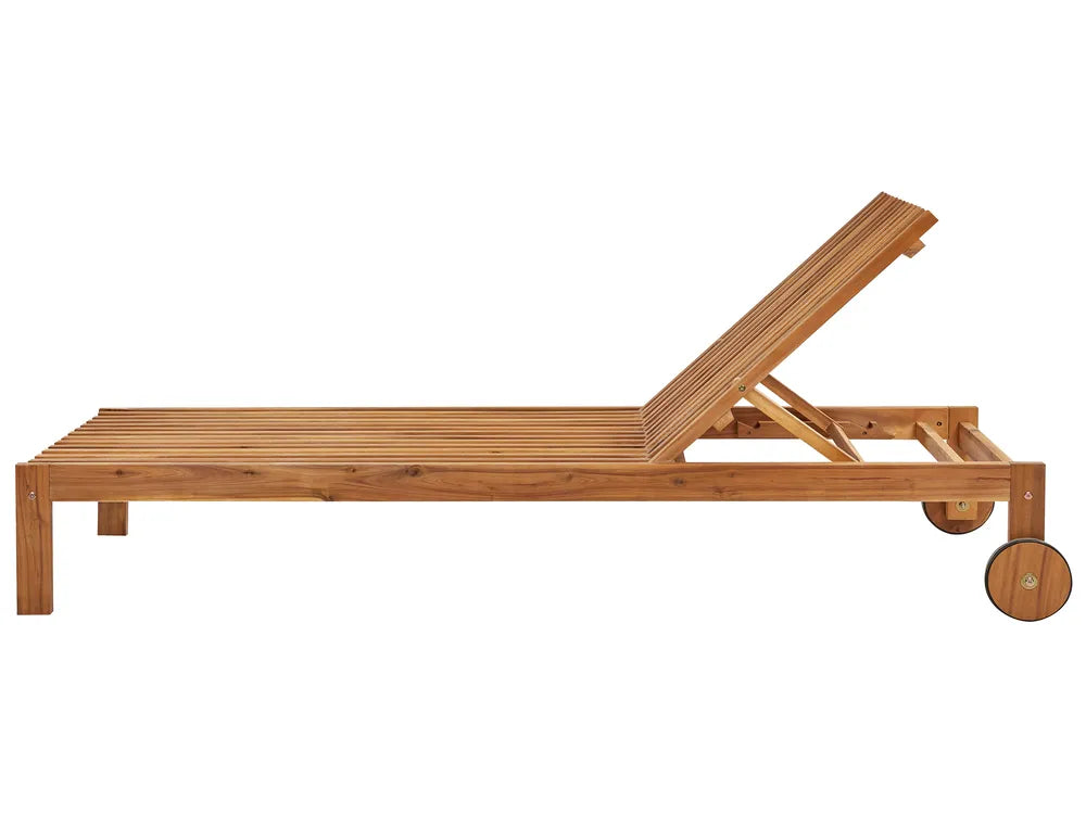 Acacia Wood Reclining Sun Lounger Light Bellano